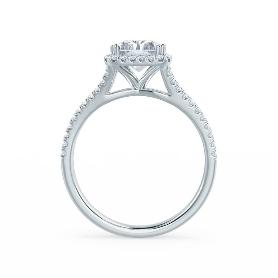 1.50 CT Radiant Halo Split Shank CVD G/VVS1 Diamond Engagement Ring