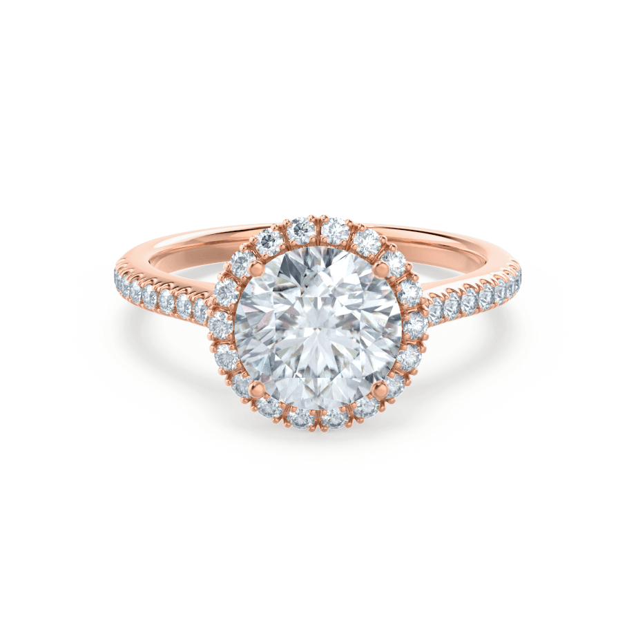 1.0 CT Round Halo CVD E/VS2 Diamond Engagement Ring