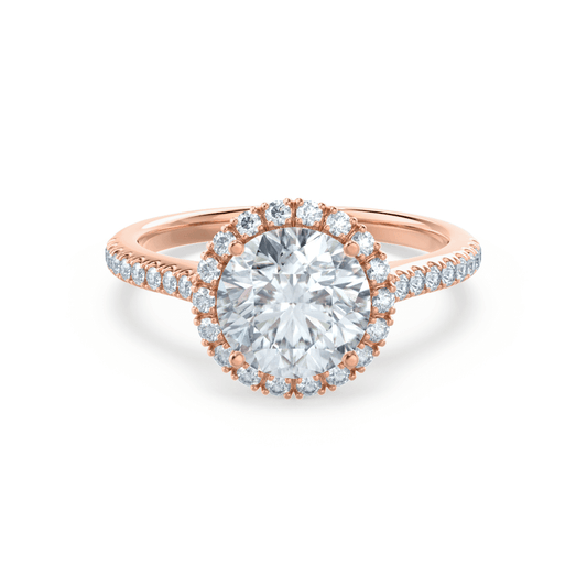 1.0 CT Round Halo CVD E/VS2 Diamond Engagement Ring