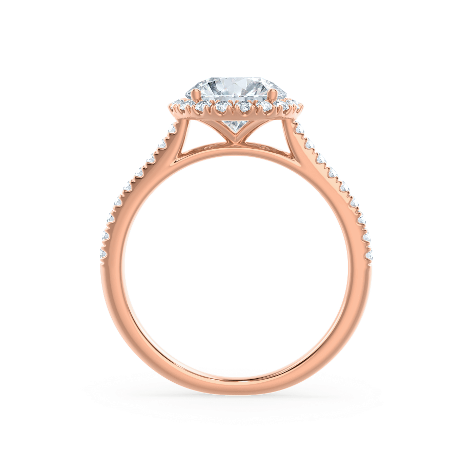 1.0 CT Round Halo CVD E/VS2 Diamond Engagement Ring