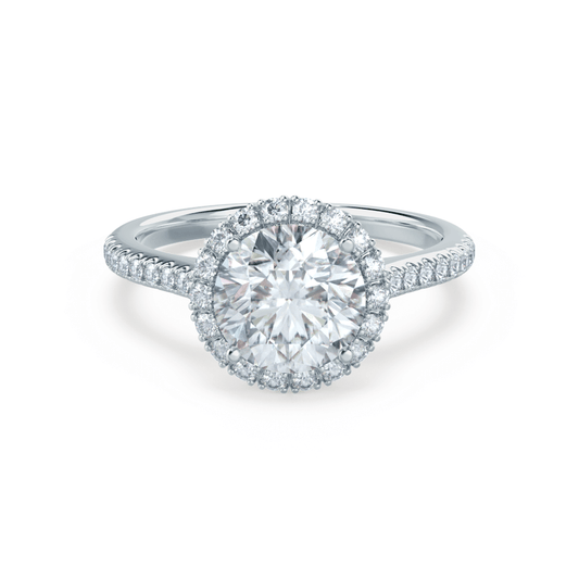 1.0 CT Round Halo CVD G/VS1 Diamond Engagement Ring