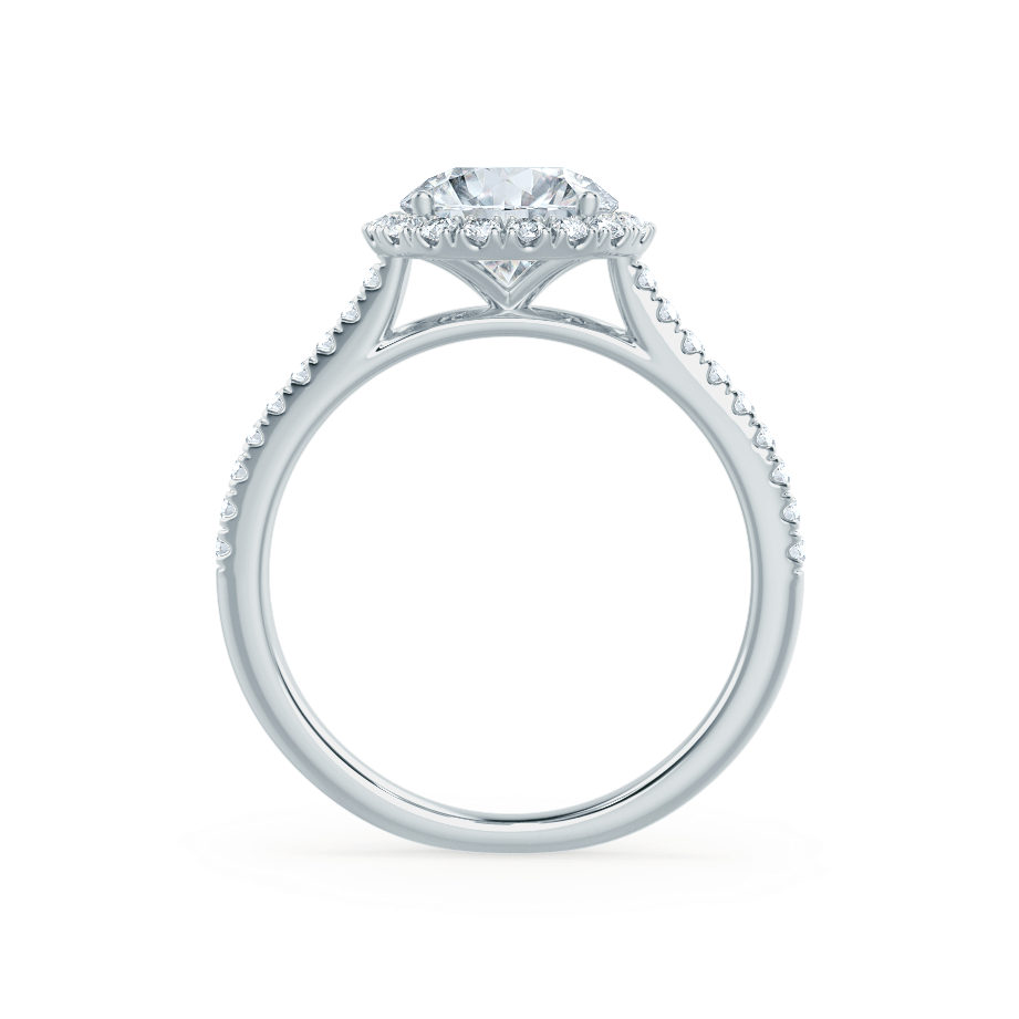 1.0 CT Round Halo CVD F/VS2 Diamond Engagement Ring