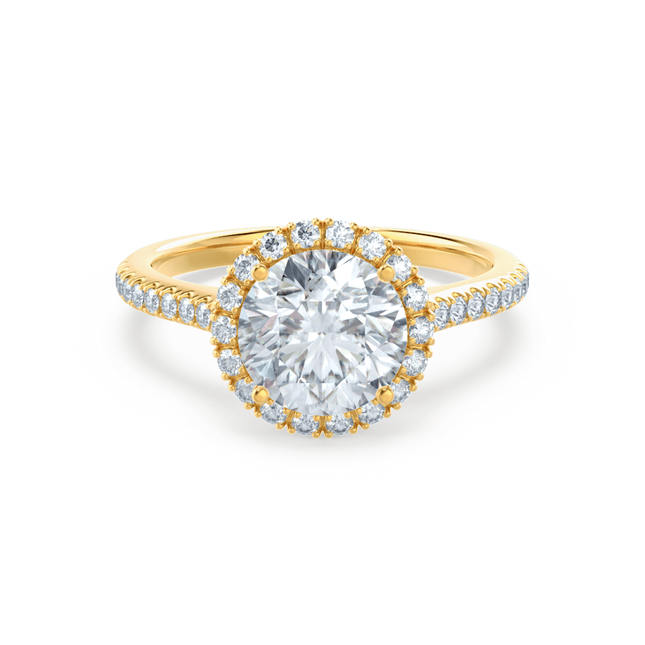 1.0 CT Round Halo CVD F/VS2 Diamond Engagement Ring