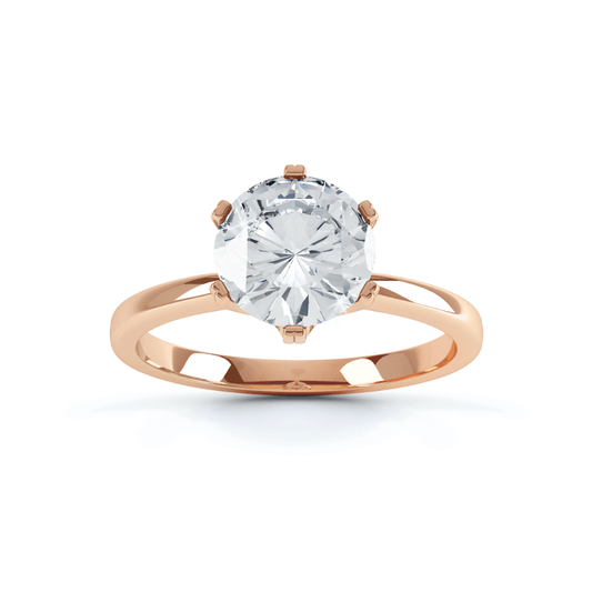 1.0 CT Round Solitaire CVD F/VS2 Diamond Engagement Ring