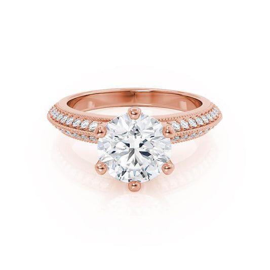 1.0 CT Round Solitaire CVD E/VS1 Diamond Engagement Ring