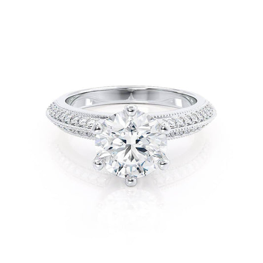 1.0 CT Round Solitaire CVD E/VS1 Diamond Engagement Ring