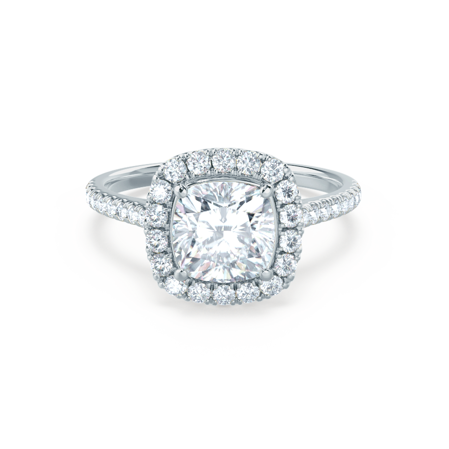 1.0 CT Cushion Halo CVD G/VS1 Diamond Engagement Ring