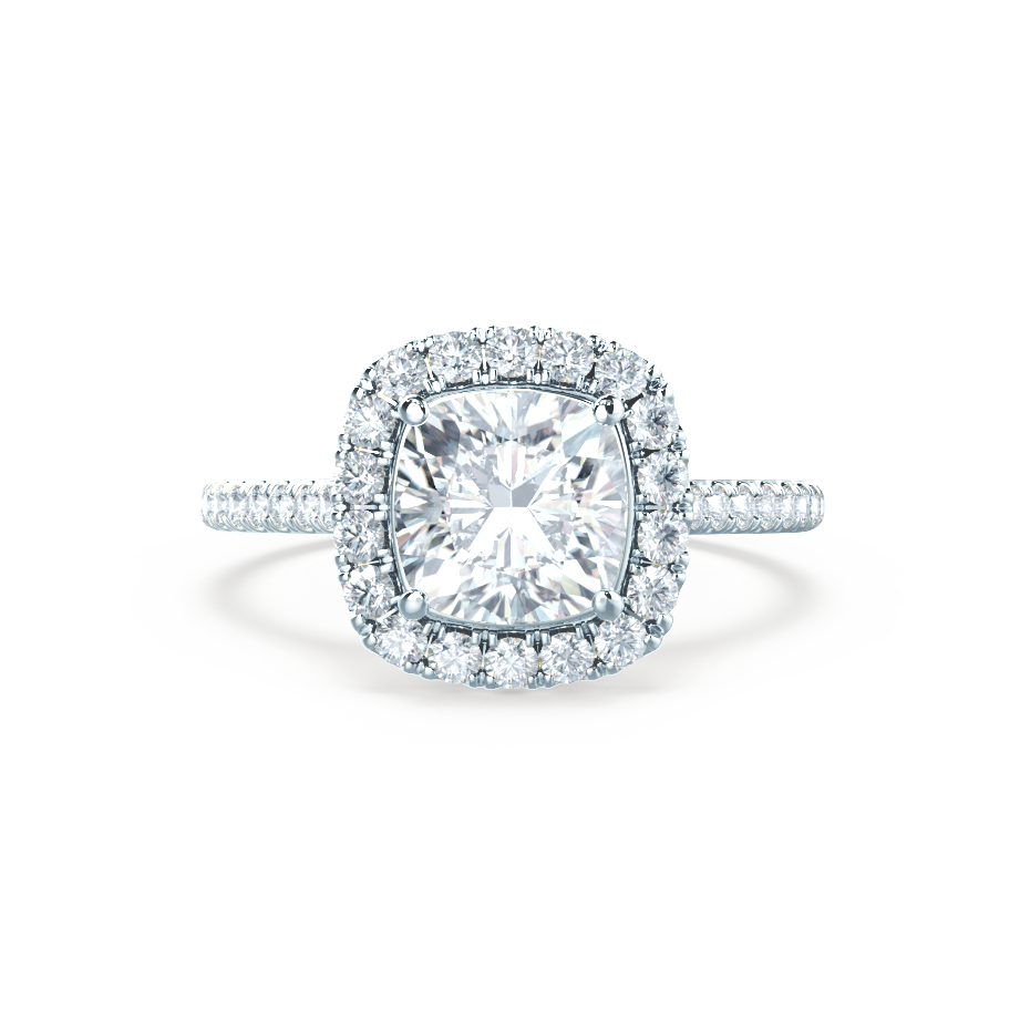2.50 CT Cushion Halo CVD E/VS2 Diamond Engagement Ring