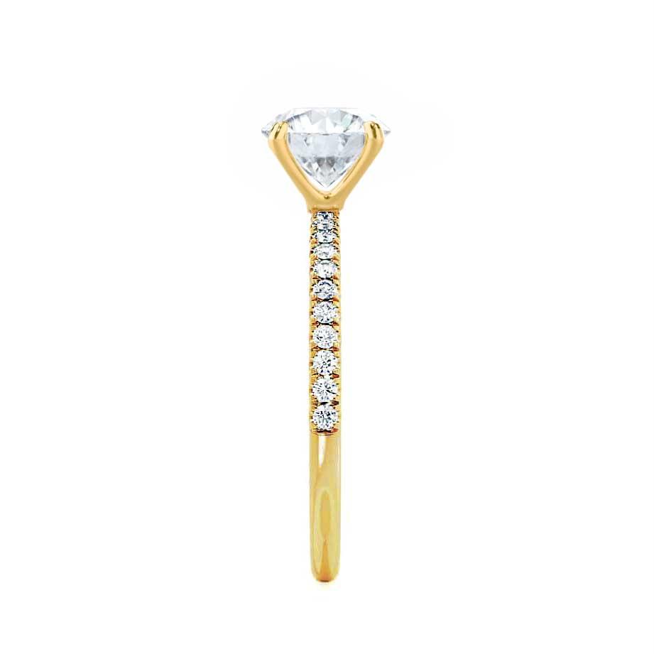 1.0 CT Round Pave Setting CVD F/VVS2 Diamond Engagement Ring