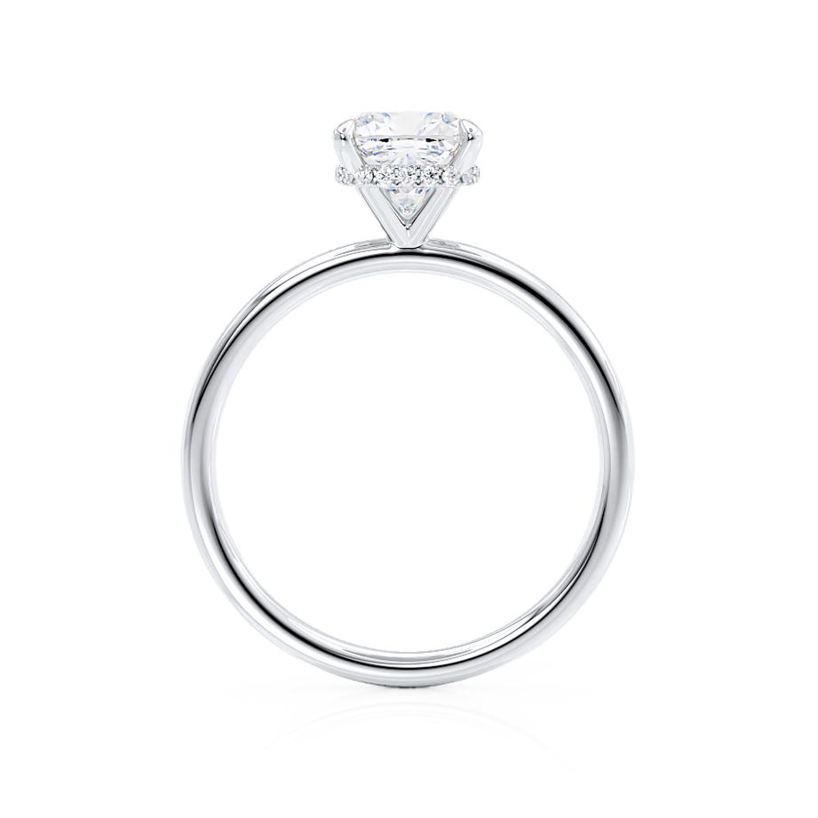 1.0 CT Cushion Hidden Halo CVD E/VS2 Diamond Engagement Ring