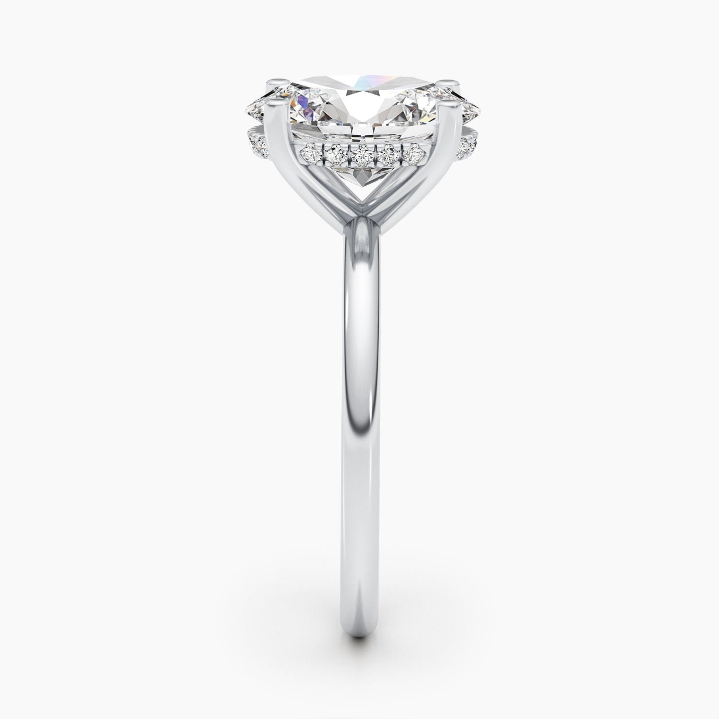 2.5ct Oval G- VS Hidden Halo Diamond Engagement Ring