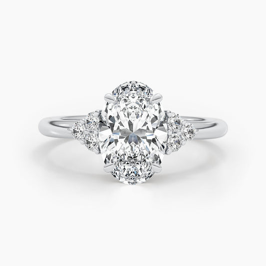 2.42ct Oval G- VS Pave Diamond Engagement Ring