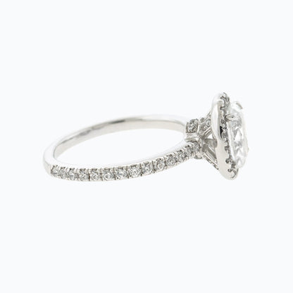 1.50 CT Oval Halo CVD F/VS2 Diamond Engagement Ring