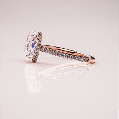 2.9 CT Oval Pave Moissanite Engagement Ring