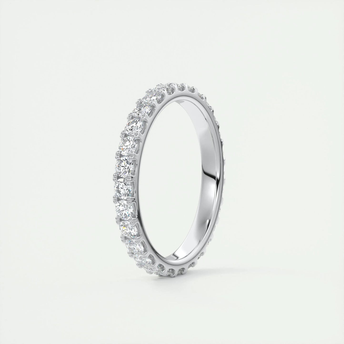 0.84 CT Round Full Eternity CVD EF/VVS Diamond Wedding Band