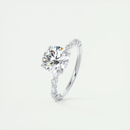 2 CT Round Solitaire CVD F/VS1 Diamond Engagement Ring