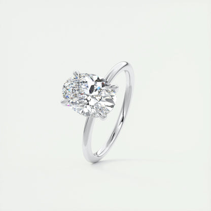 2 CT Oval Hidden Halo CVD F/VS1 Diamond Engagement Ring