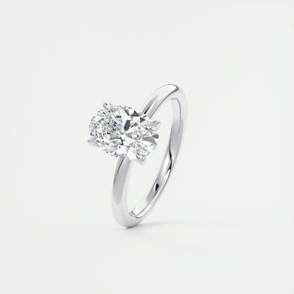 1.5 CT Oval Solitaire CVD F/VS1 Diamond Engagement Ring