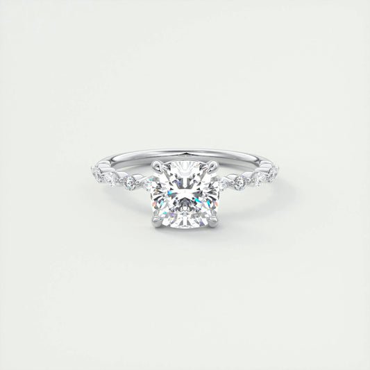 2 CT Cushion Solitaire CVD F/VS1 Diamond Engagement Ring