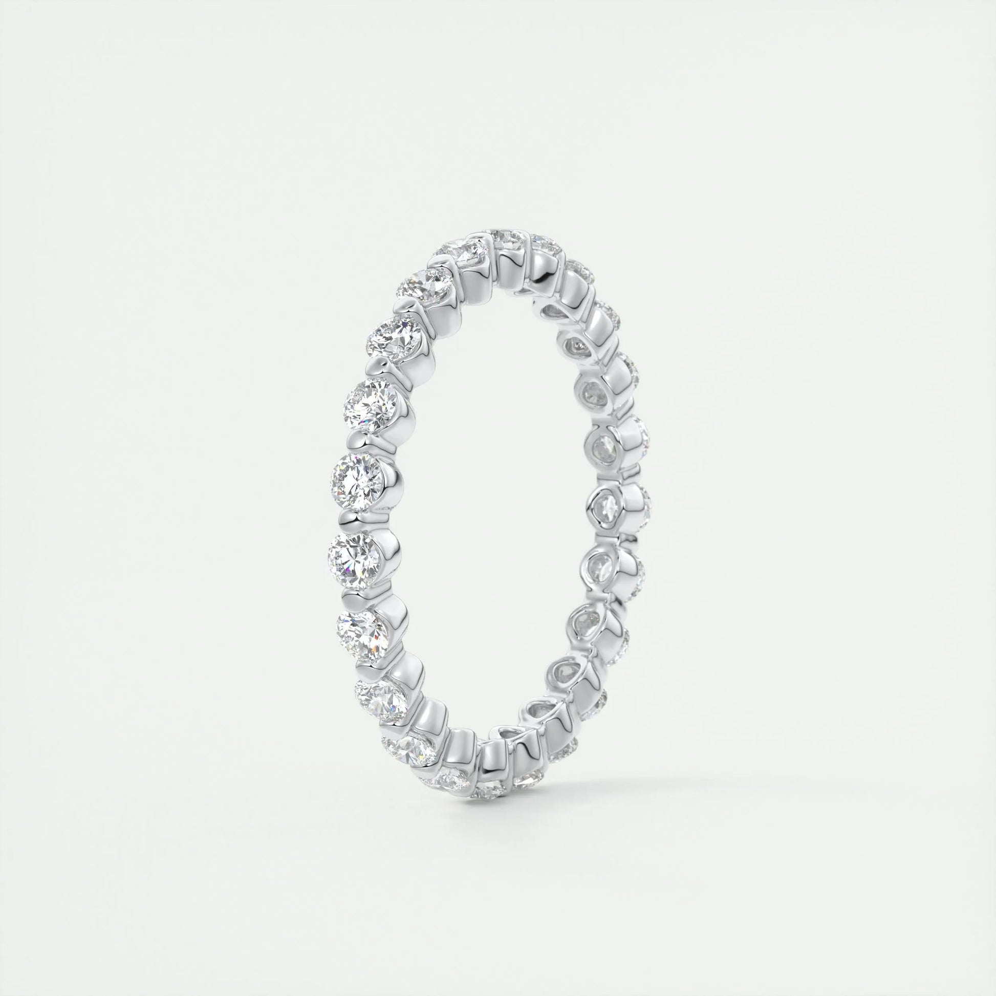 0.69 CT Round EF- VVS Diamond Full Eternity Bubble Wedding Band