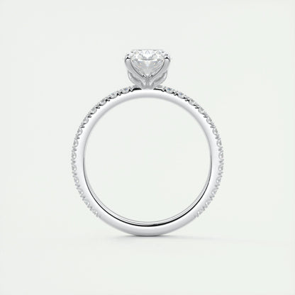 1.5 CT Oval Solitaire CVD F/VS1 Diamond Engagement Ring