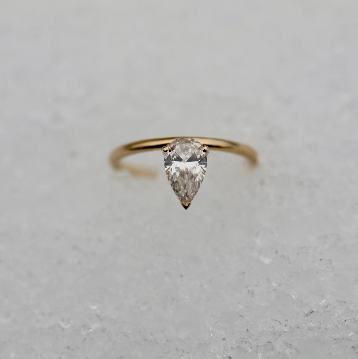 0.93 CT Pear Solitaire CVD F/VVS1 Diamond Engagement Ring