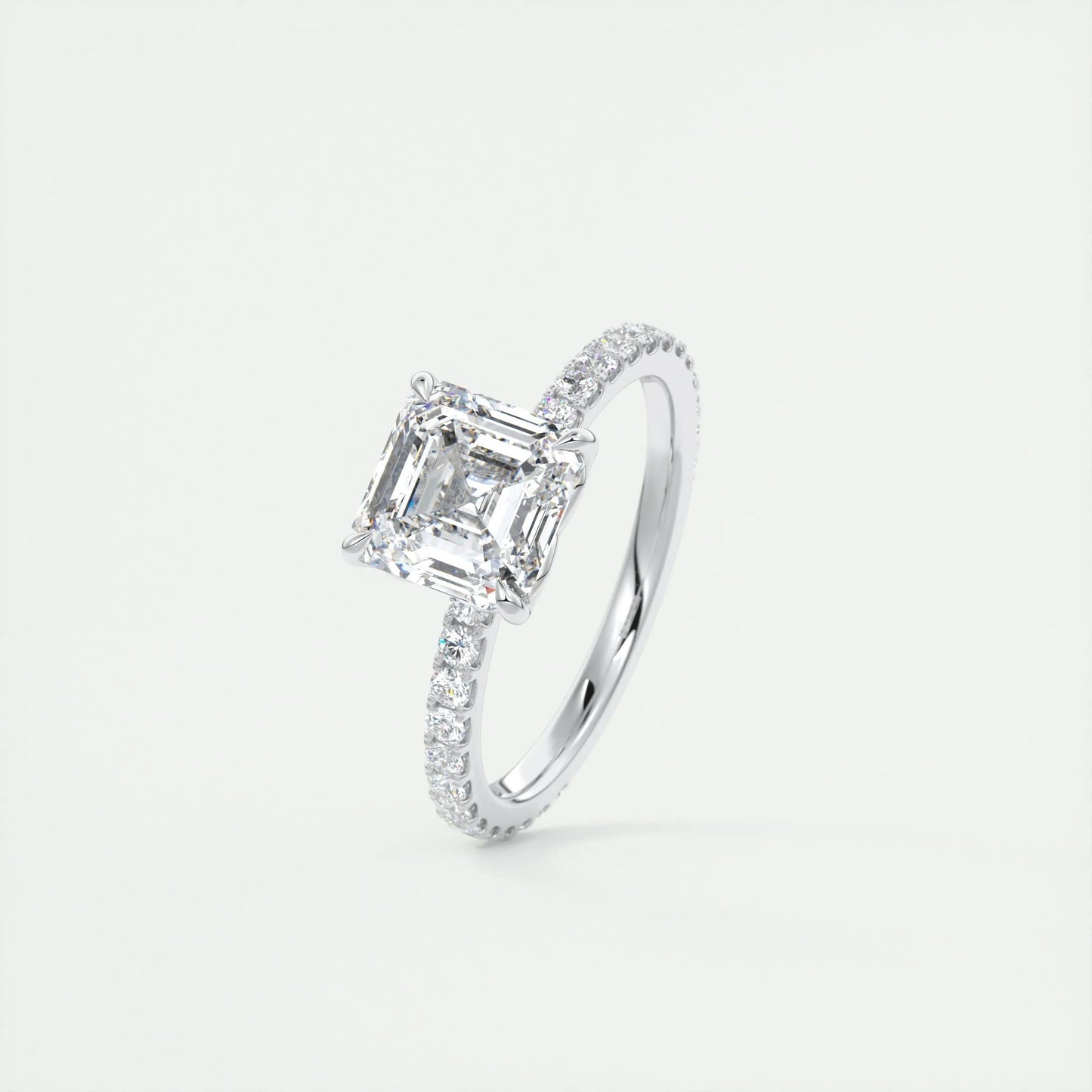 2 CT Asscher Solitaire CVD F/VS1 Diamond Engagement Ring