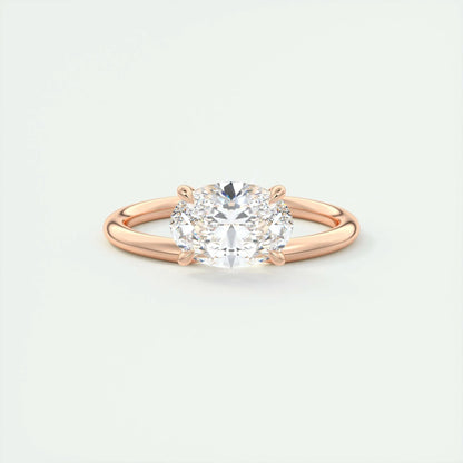 1.5 CT Oval Solitaire CVD F/VS1 Diamond Engagement Ring