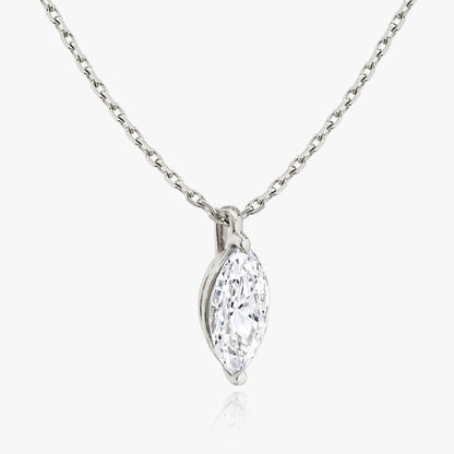 0.25 CT-1.0 CT Marquise Solitaire CVD F/VS Diamond Necklace