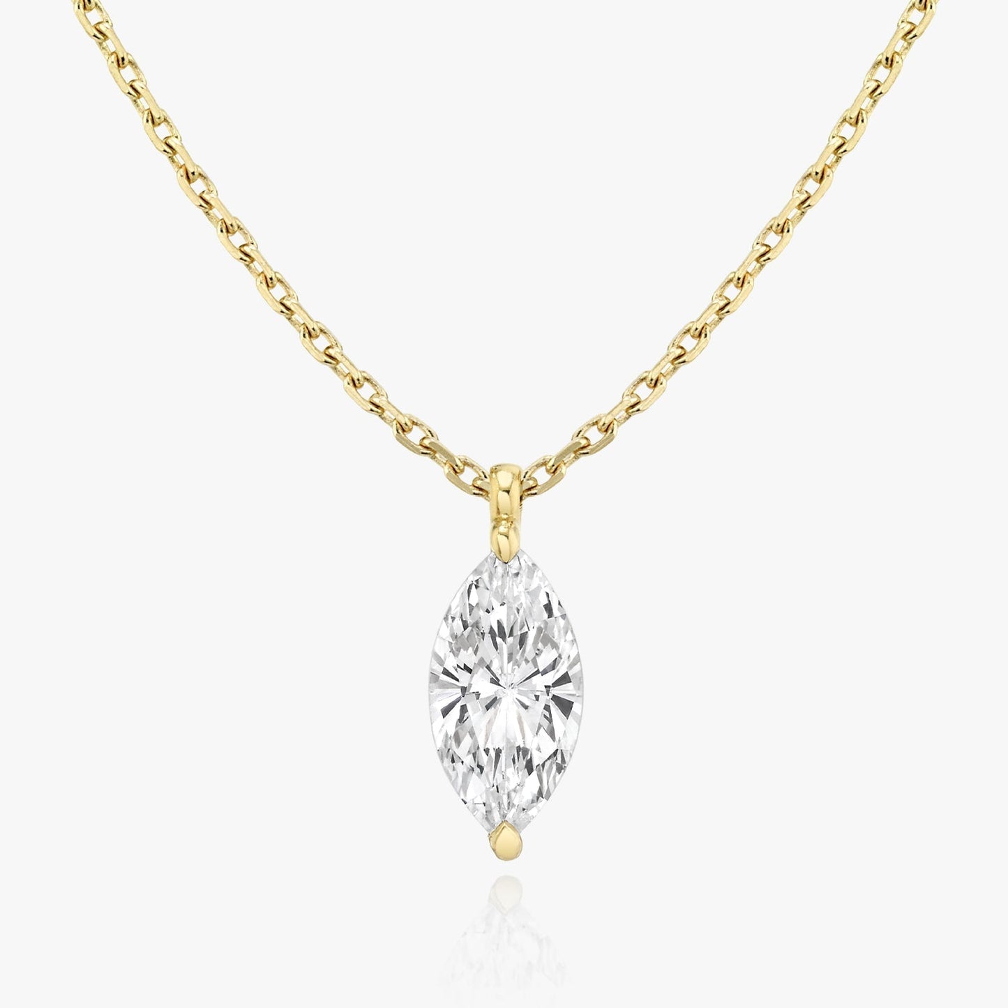 0.25 CT-1.0 CT Marquise Solitaire CVD F/VS Diamond Necklace