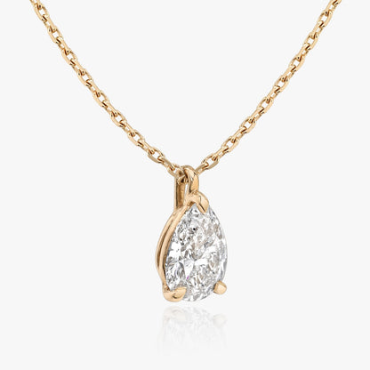 0.25 CT-1.0 CT Pear Solitaire CVD F/VS Diamond Necklace