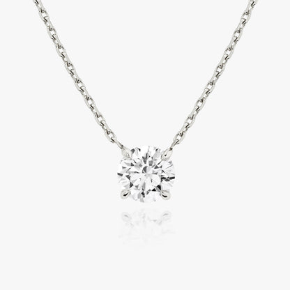 0.25 CT-1.0 CT Round Solitaire CVD F/VS Diamond Necklace