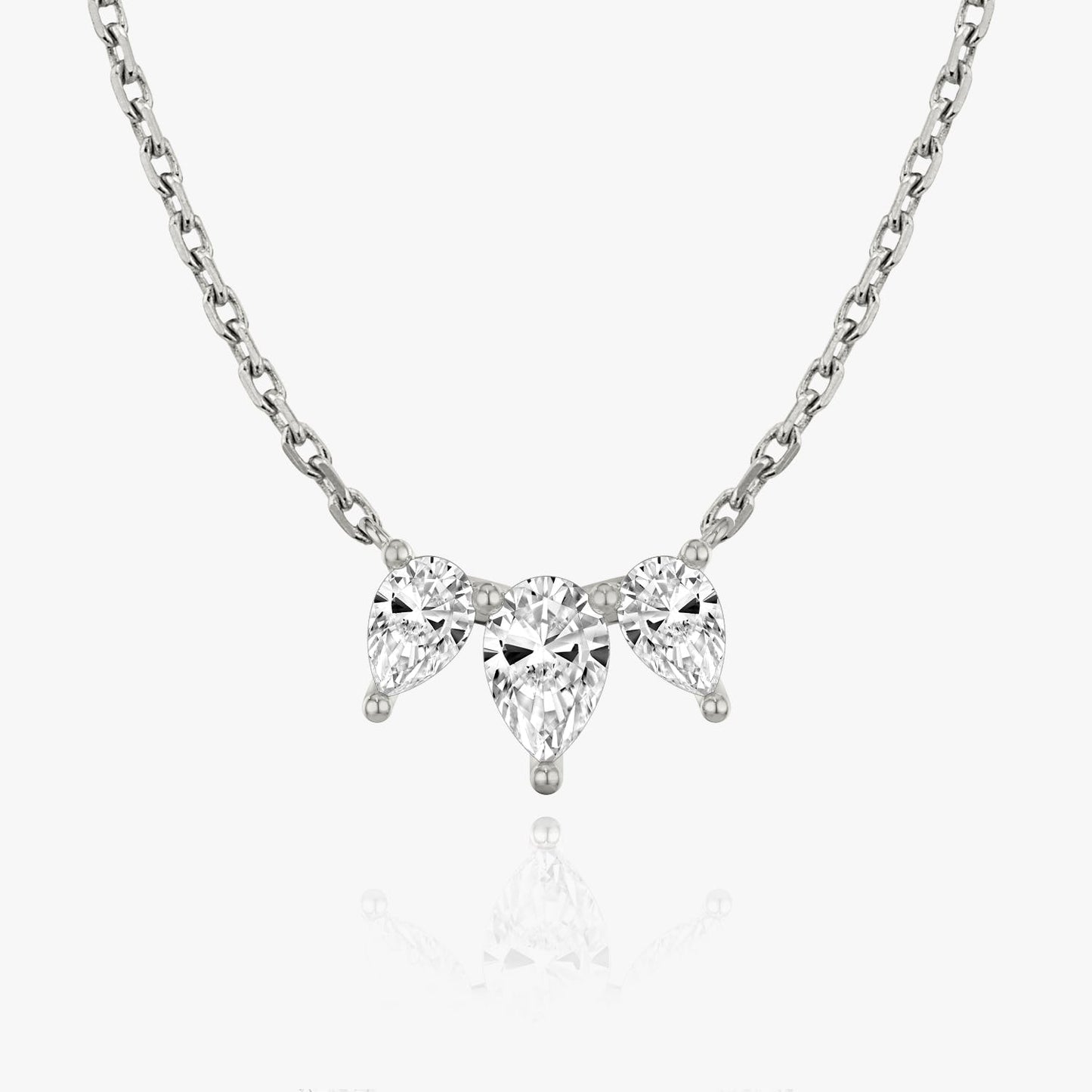 1.0 TCW Pear CVD F/VS Diamond Necklace