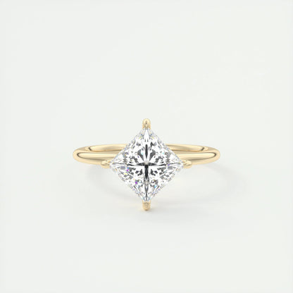 2 CT Princess Solitaire CVD F/VS1 Diamond Engagement Ring