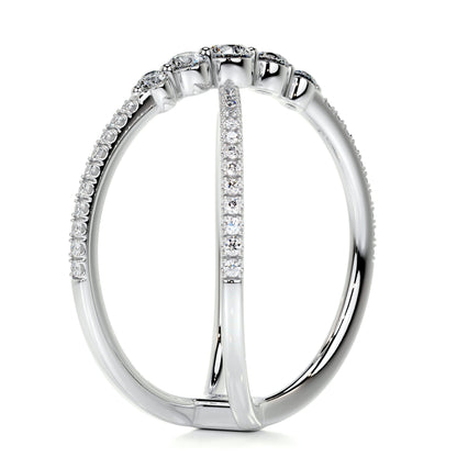 0.42ct Round EF- VVS Diamond Criss Cross Wedding Band