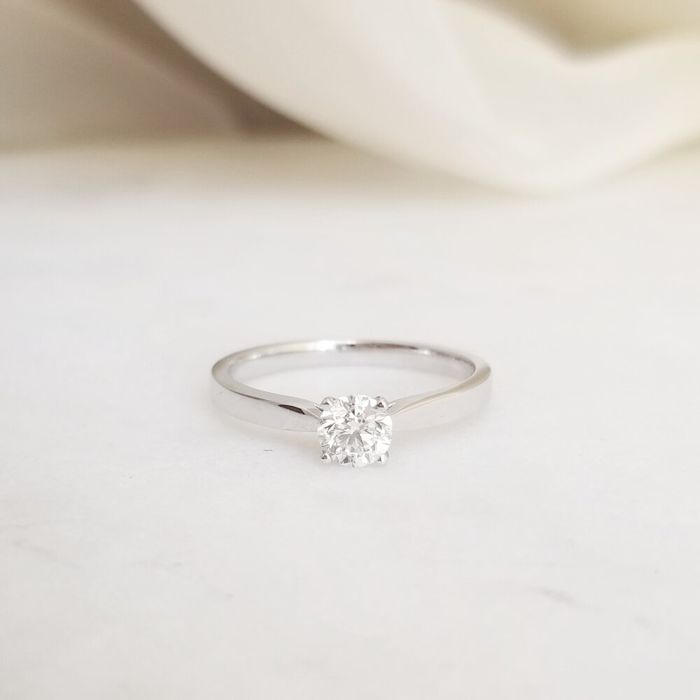 0.40 CT Round Solitaire CVD G/VS1 Diamond Engagement Ring