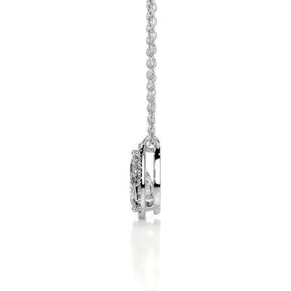 1.50 CT Pear Halo CVD F/VS Diamond Necklace