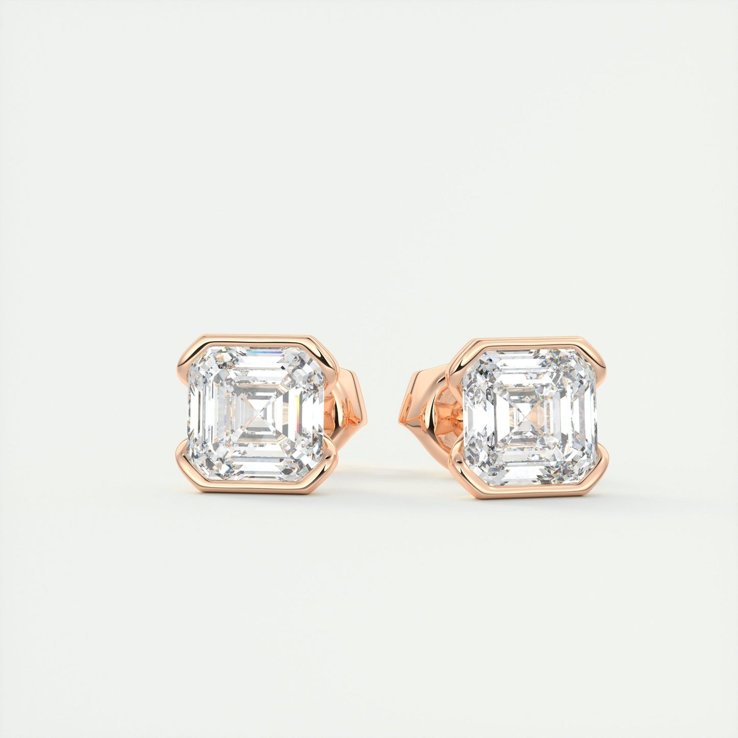 1.0 CT Asscher Solitaire CVD G/VS Diamond Earrings