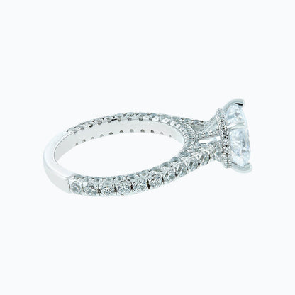 2.0 CT Cushion Hidden Halo CVD F/VS2 Diamond Engagement Ring