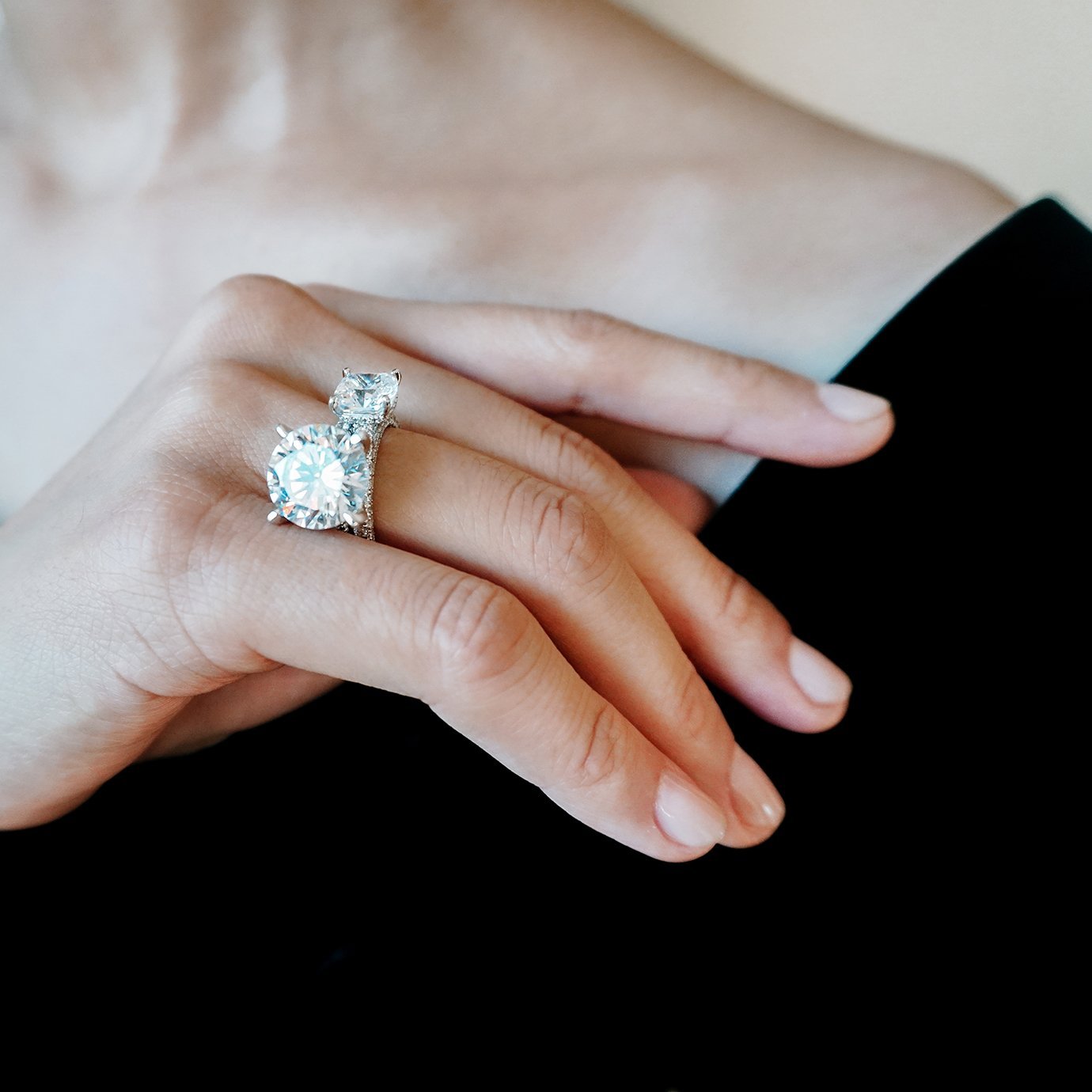 2.0 CT Cushion Hidden Halo CVD F/VS2 Diamond Engagement Ring