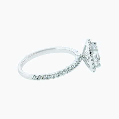 1.50 CT Cushion Halo CVD F/VS2 Diamond Engagement Ring