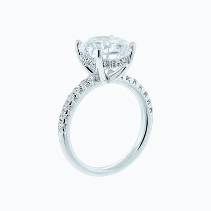 3.50 CT Round Hidden Halo CVD F/VS2 Diamond Engagement Ring