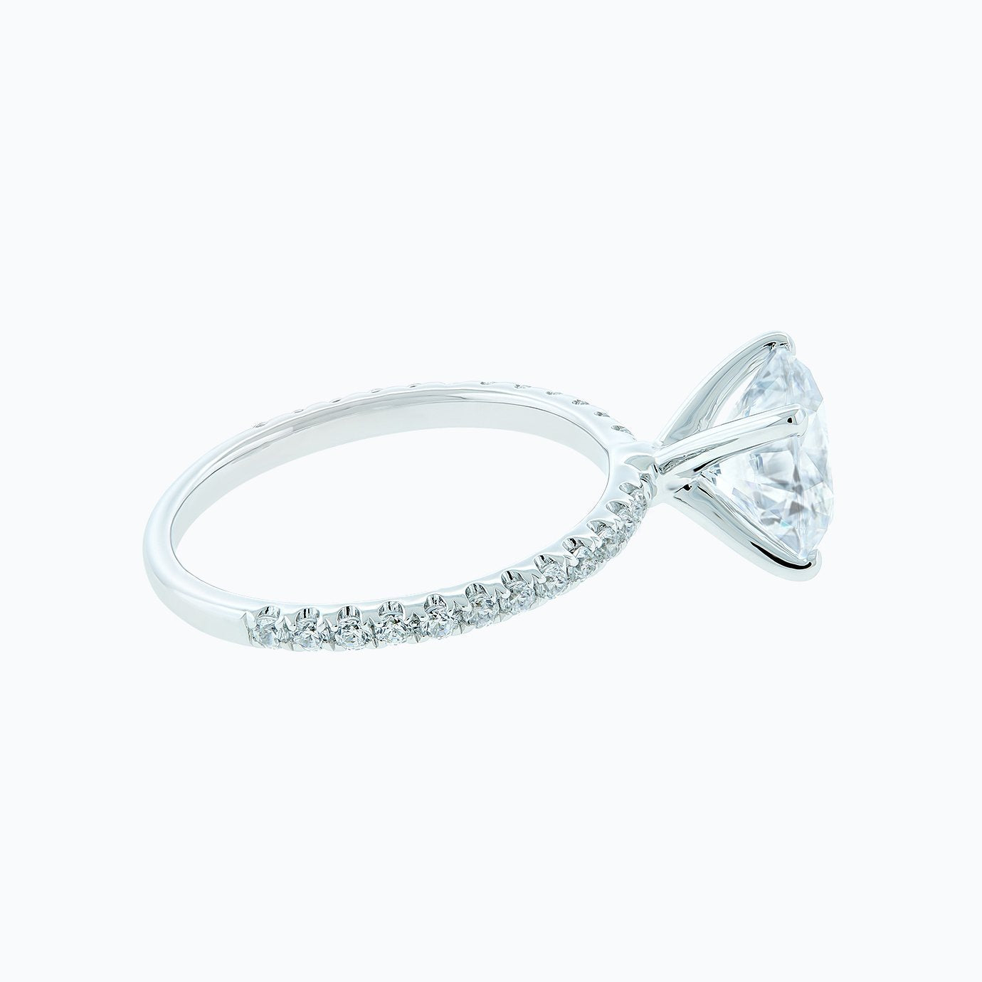 2.0 CT Round Solitaire & Pave CVD F/VS2 Diamond Engagement Ring