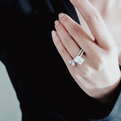 3.0 CT Radiant Hidden Halo CVD F/VS2 Diamond Engagement Ring