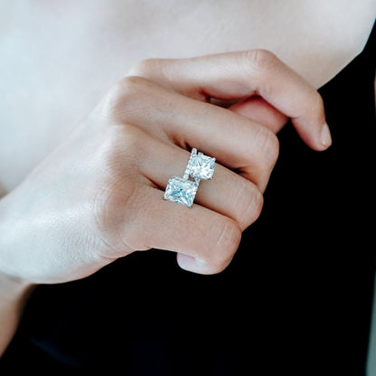 3.0 CT Radiant Hidden Halo CVD F/VS2 Diamond Engagement Ring