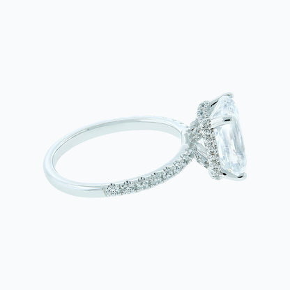 3.0 CT Radiant Hidden Halo CVD F/VS2 Diamond Engagement Ring