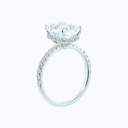 3.0 CT Radiant Hidden Halo CVD F/VS2 Diamond Engagement Ring