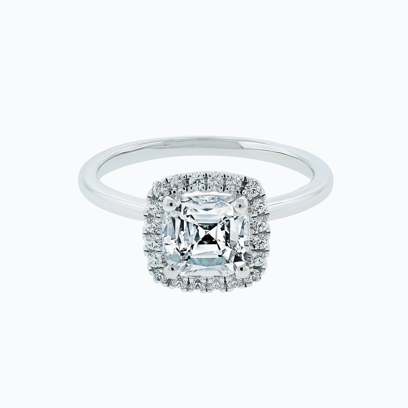 1.50 CT Cushion Halo CVD F/VS2 Diamond Engagement Ring