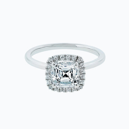 1.50 CT Cushion Halo CVD F/VS2 Diamond Engagement Ring