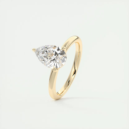 2 CT Pear Solitaire CVD F/VS1 Diamond Engagement Ring